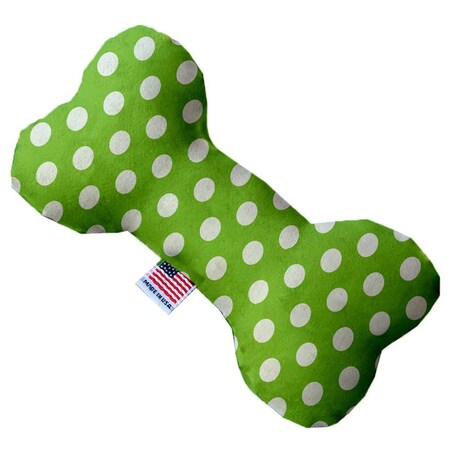Mirage Pet Products Lime Green Swiss Dots 6 in. Stuffing Free Bone Dog Toy 1244-SFTYBN6